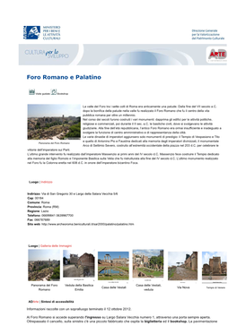 Foro Romano E Palatino