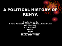 A Political History of Kenya
