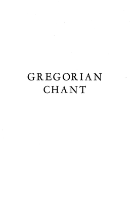 Gregorian Chant