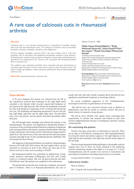 A Rare Case of Calcinosis Cutis in Rheumatoid Arthritis