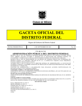 Gaceta Oficial Del Distrito Federal