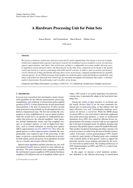 A Hardware Processing Unit for Point Sets