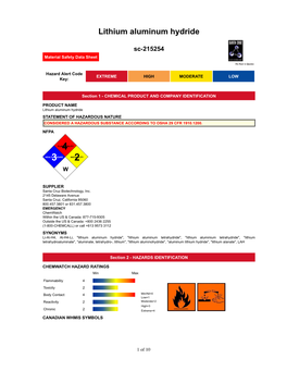 Lithium Aluminum Hydride