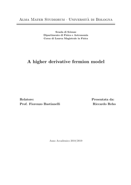 A Higher Derivative Fermion Model