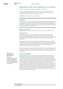 Duplication of the Alar Ligaments: a Case Report