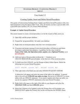2.2 Update, Insert, Delete Stored Procedure Examples