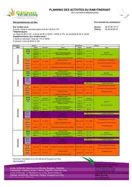 Copie De Planning Des Activités Du