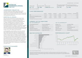 Portfolio Manager Largest Active Positions Fund Performance1