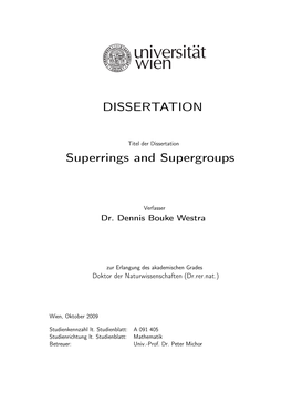 Dissertation Superrings and Supergroups