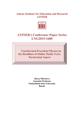 ATINER's Conference Paper Series LNG2015-1680
