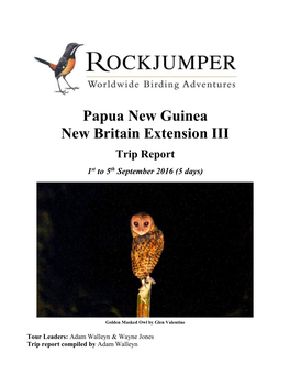 Papua New Guinea – New Britain Extension III 2016 1