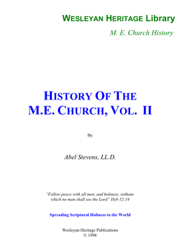 History of the M.E. Church, Vol. Ii