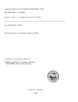 Low-Flow Profiles of the Upper Chattahoochee River and Tributaries in Georgia
