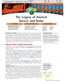 The Legacy of Ancient Greece and Rome MAIN IDEA WHY IT MATTERS NOW TERMS & NAMES