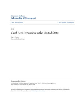 Craft Beer Expansion in the United States Alex J