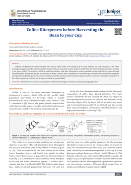 Coffee Diterpenes: Before Harvesting the Bean to Your Cup