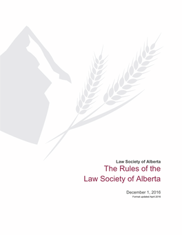 The Rules of the Law Society of Alberta