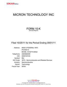 Micron Technology Inc