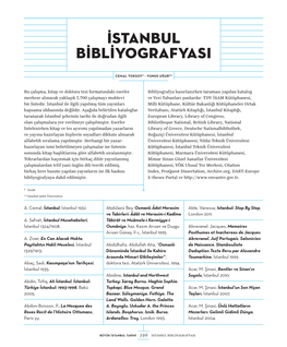 Istanbul Bibliyografyasi