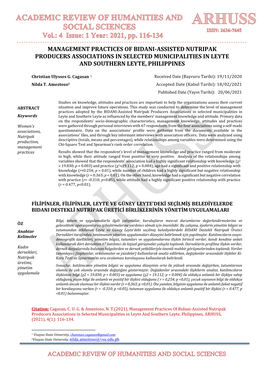 Management Practices of Bidani-Assisted Nutripak Producers Associations in Selected Municipalities in Leyte and Southern Leyte, Philippines