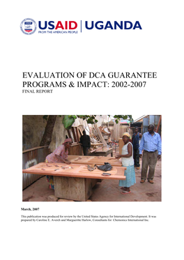 Evaluation of Dca Guarantee Programs & Impact: 2002-2007