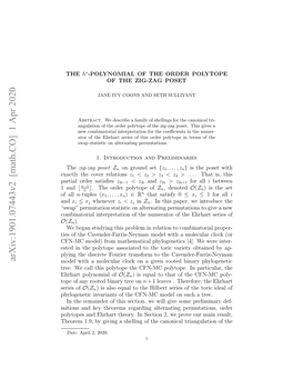 The $ H^* $-Polynomial of the Order Polytope of the Zig-Zag Poset