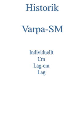 Välkomna Till Varpa SM 2001 I Göteborg