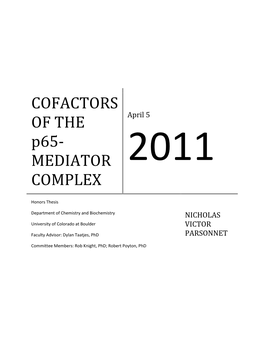 COFACTORS of the P65- MEDIATOR COMPLEX