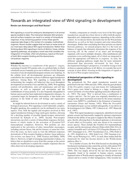 Towards an Integrated View of Wnt Signaling in Development Renée Van Amerongen and Roel Nusse*