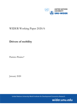 WIDER Working Paper 2020/6-Drivers of Mobility