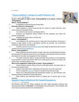 UN Negative Impact of Nutrients on Coastal Ecosystems