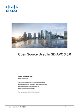 Open Source Used in SD-AVC 3.0.0