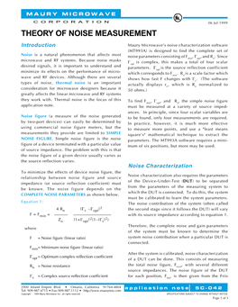 Theory of Noise Measurement