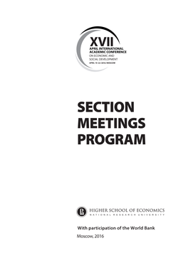 Section Meetings Program