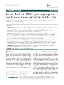 Impact of MBL and MASP-2 Gene Polymorphism and Its Interaction On