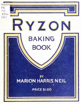 Ryzon BAKING BOOK a PRACTICAL MANUAL for the PREPARATION of FOOD REQUIRING BAKING POWDER Kr