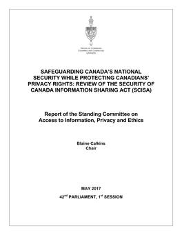 Safeguarding Canada's National Security