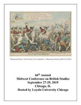 66 Annual Midwest Conference on British Studies September 27-29