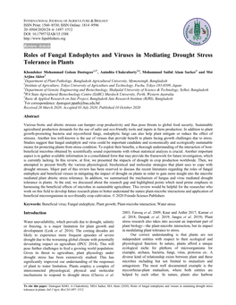 Roles of Fungal Endophytes and Viruses in Mediating Drought Stress Tolerance in Plants