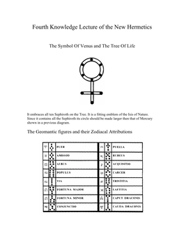 Fourth Lecture