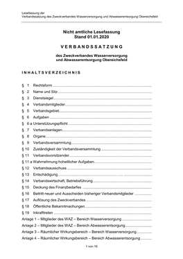 Nicht Amtliche Lesefassung Stand 01.01.2020