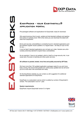 Easypacks - Your Easyinstall® Application Portal