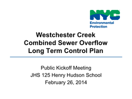 Westchester Creek Combined Sewer Overflow Long Term Control Plan