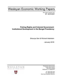 Institutional Development in the Bengal Presidency
