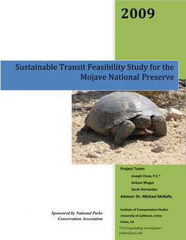 Sustainable Transit Feasibility Study for the Mojave National Preserve