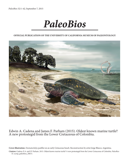 Paleobios 32:1–42, September 7, 2015 Paleobios