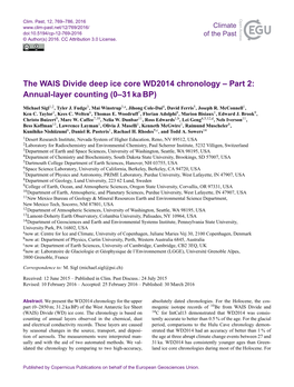 The WAIS Divide Deep Ice Core WD2014 Chronology – Part 2: Annual-Layer Counting (0–31 Ka BP)