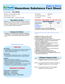 Hazardous Substance Fact Sheet