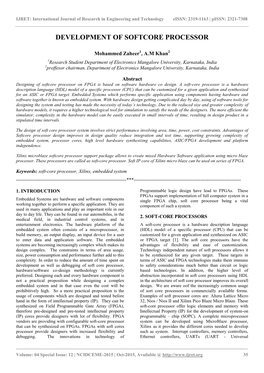 Development of Softcore Processor