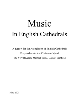 Music in English Cathedrals Reports 2001